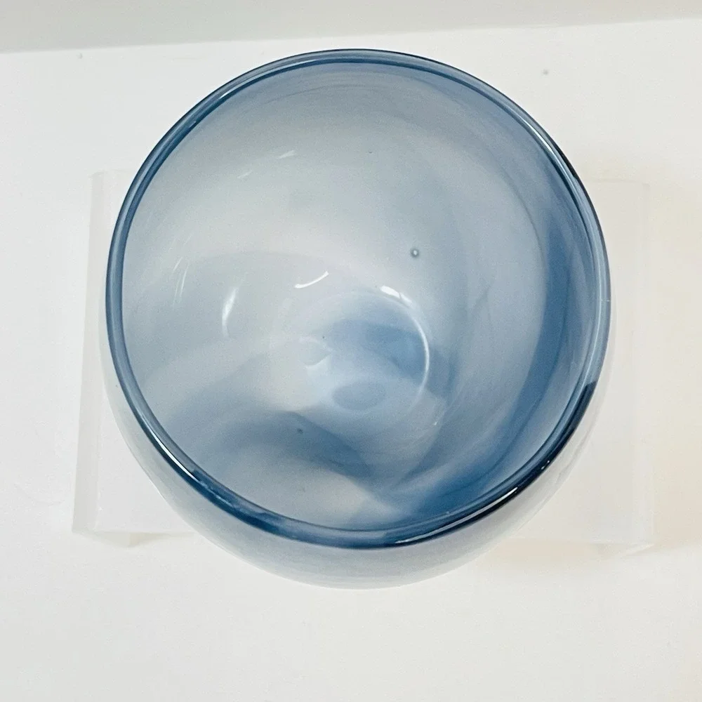 Dark And Stormy Drinker Glassybaby - Purple Periwinkle White Swirl‎